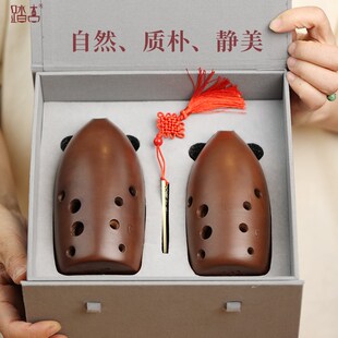 踏古陶埙十孔套装埙两件套礼赠成人初学自学专业舞台演奏陶埙乐器