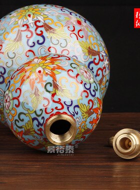 12寸景泰蓝葫芦摆件铜胎掐丝玄关客厅家居装饰品生日礼品送长辈
