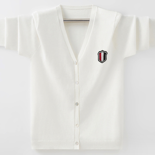 男童毛衣开衫春秋薄款2023新款儿童纯棉针织衫中大童空调衫外套潮