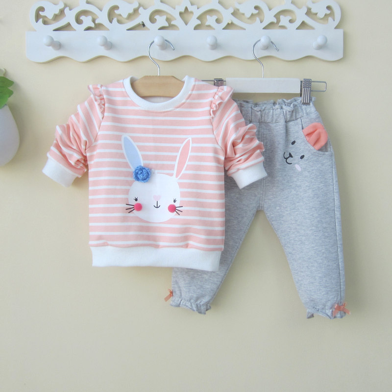 女宝宝秋装卫衣两件套装0-3岁1小童春秋款女婴儿网红衣服洋气可爱