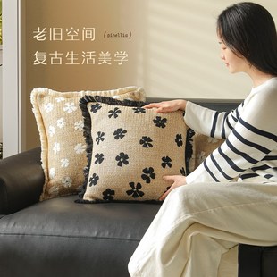 饰靠垫轻奢高级感编织靠垫床头靠枕套靠背垫 沙发抱枕客厅飘窗装