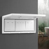 86型三位超薄插座防水盒三联插座防水罩粘贴式 卫生间开关防护罩