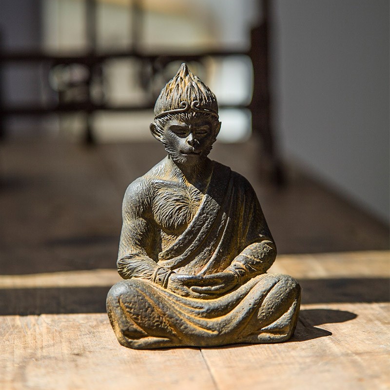 齐天大圣孙悟空摆件斗战胜佛生肖猴子禅意桌面中式茶台茶桌宠中式