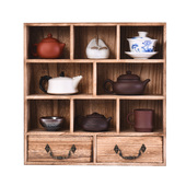 茶杯架 仿古茶壶架展示柜玄关柜 挂墙多宝阁实木博古架中式 家具