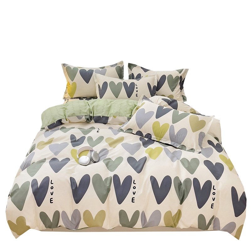 纯棉床上四件套100全棉床单被套床笠款4件套四季通用宿舍家用男女