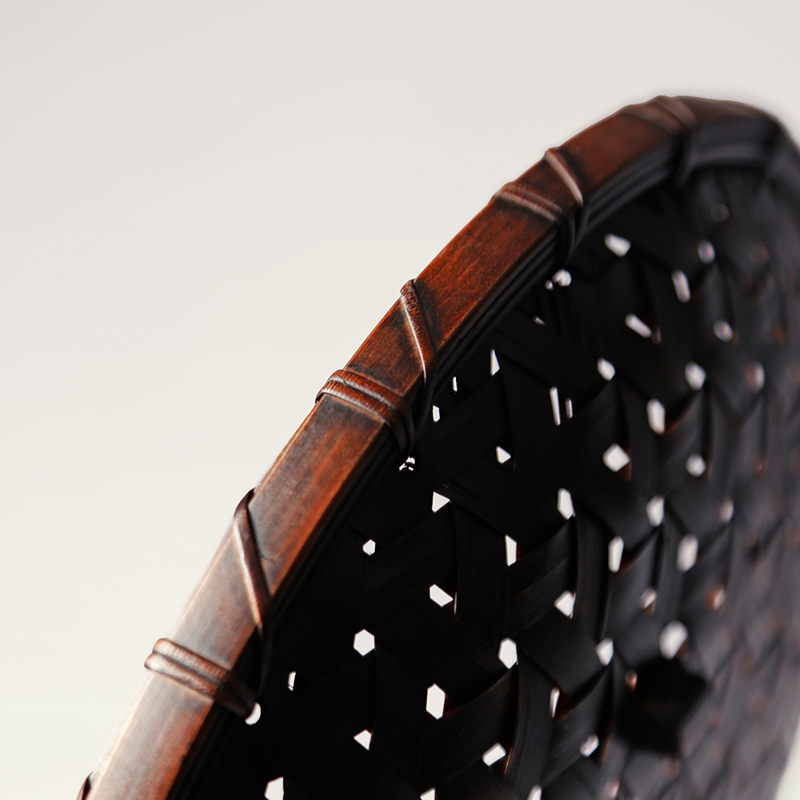 高档手工竹制收纳馒头筐复t古竹编茶点盘水果零食茶具篮子碗碟托