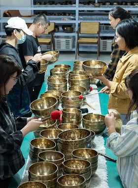 尼泊尔手工满月梵音疗愈冥想静心瑜伽H钵音碗磬钵盂摆件颂钵唱歌