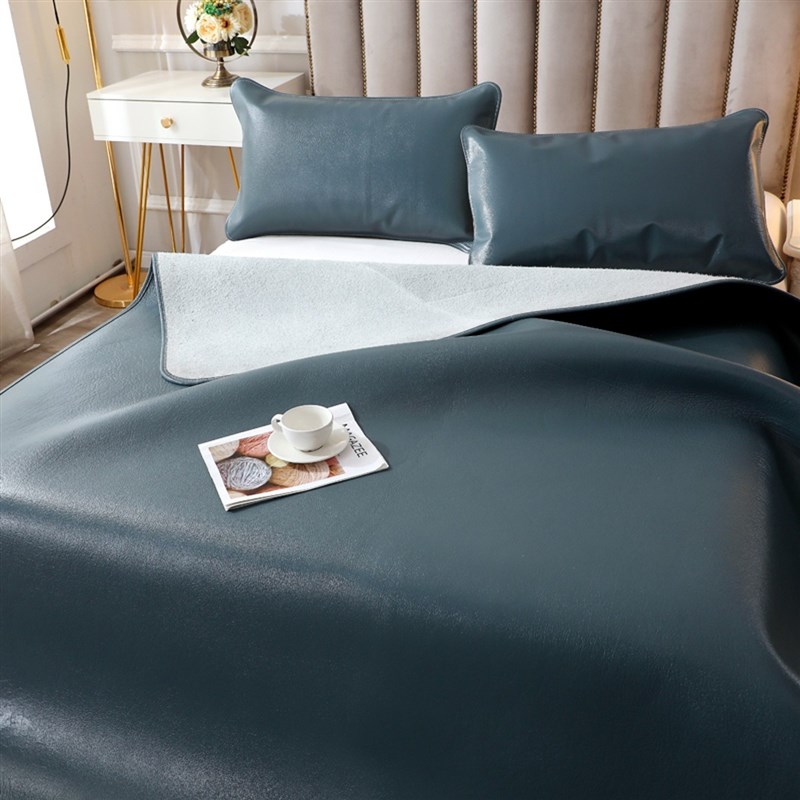 牛皮凉席头层水牛皮夏季加厚1.5m儿童床垫L床三件套真皮席子牛皮