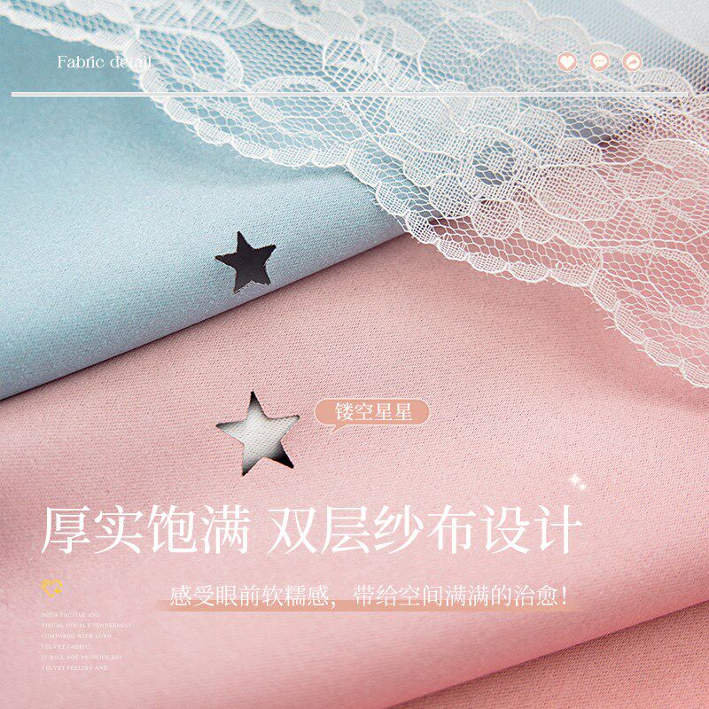 公主风窗帘免打孔安装双层带纱伸缩杆全套女孩房间V布纱一体遮光