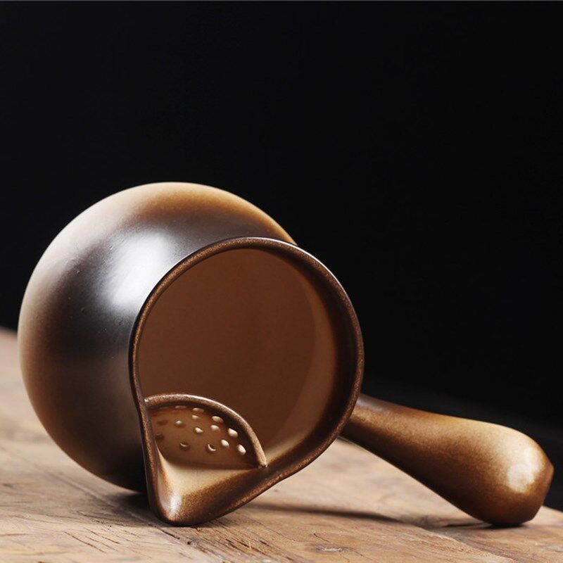 白泥煮茶壶侧把公道杯罐罐茶煮茶器耐烧炭炉电陶R炉小号容量粗陶