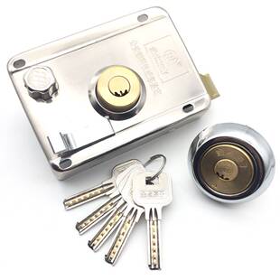 金点原子防盗门锁外装门锁老式别墅铁门锁木门锁不锈钢门房锁