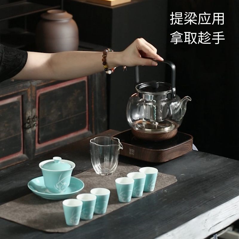 彼物随风电陶h炉 自动上水加热烧水壶家用办公玻璃养生壶煮茶炉
