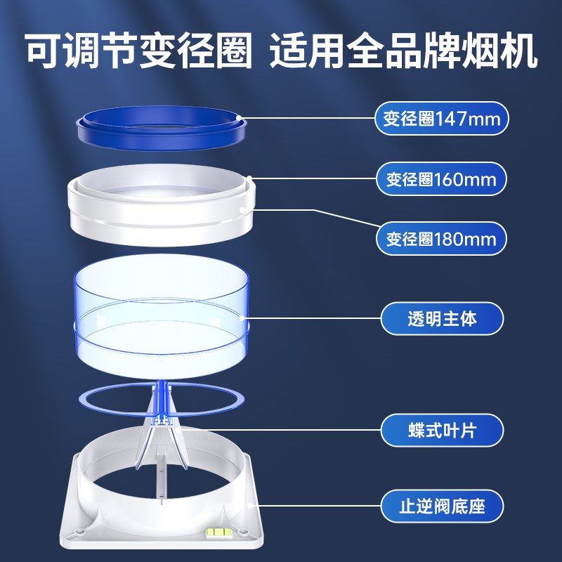 吸抽油烟机止逆阀厨房排烟管道逆止阀卫生间专用止回阀Y单向止烟