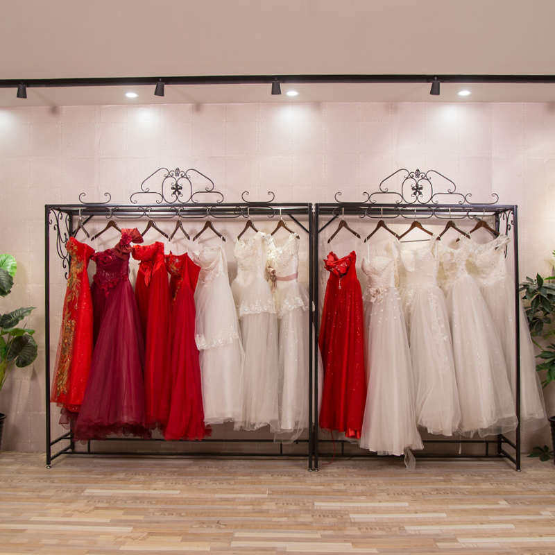 欧式铁艺婚纱架婚纱店衣架落地高档影楼婚纱展示架旗袍礼服挂衣架