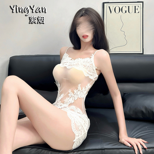萦烟性感内衣纯欲蕾丝吊带连衣裙制服诱惑免脱女修身 包臀裙套装