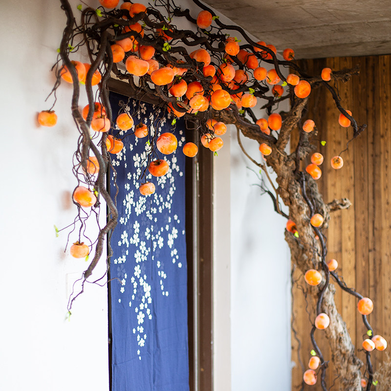 【七茉】仿真藤条柿子果树枝壁挂式高档吊柿子盘R藤造景道具装饰,家居饰品,仿真花/假花,淘宝优惠券,粉丝福利购,淘宝优惠卷