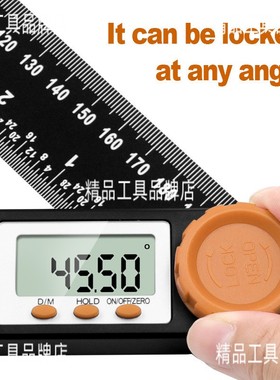 新款4in1橙色头数显角度尺w水平尺 木工角度尺 带水平泡数显量具