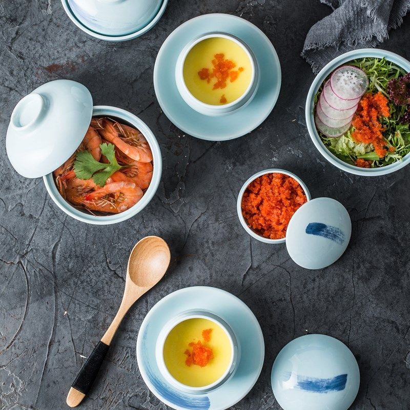 青瓷蒸蛋碗炖盅陶瓷带盖家用保鲜碗汤碗粥K碗宝宝蒸蛋盅日式燕窝,厨房/烹饪用具,炖锅/炖煲/汤煲,淘宝优惠券,粉丝福利购,淘宝优惠卷