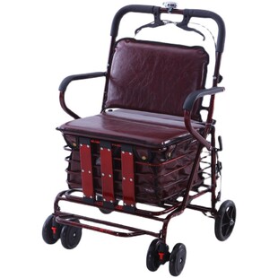 老人手推车助步代步可o坐折叠四轮可移动老年人坐的能推走的软椅