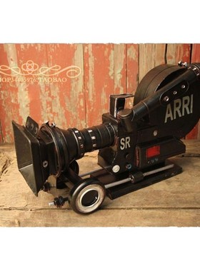 复古摄影拍照道具咖啡馆茶楼家居装饰装M修铁皮蜗牛摄像机模型