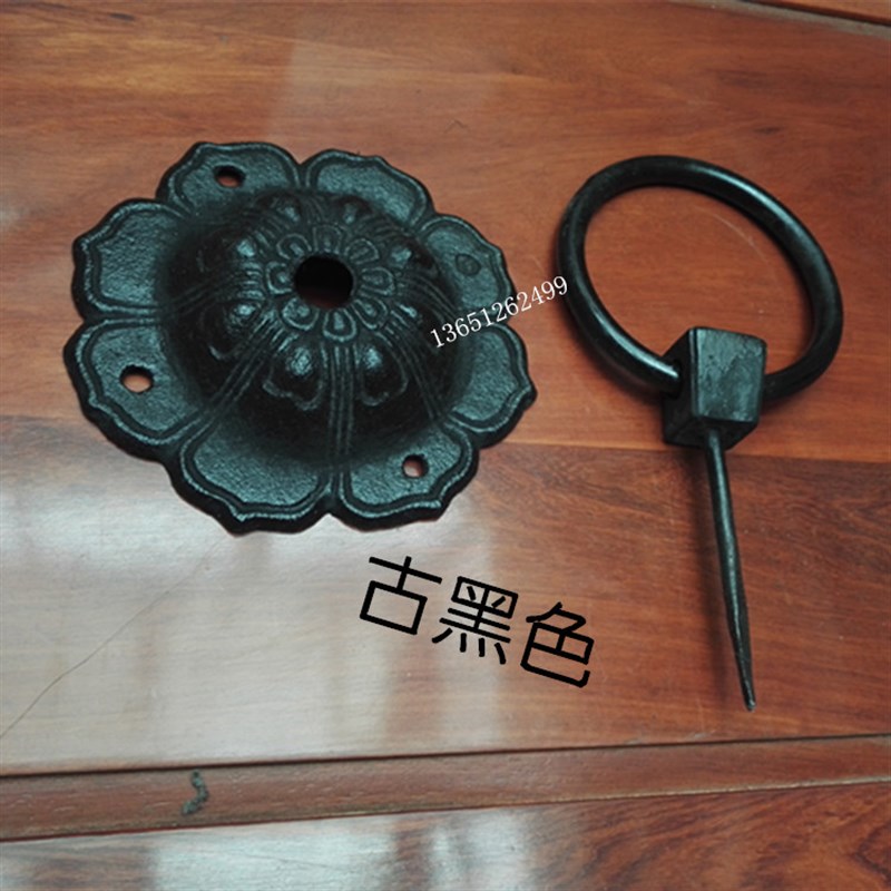 仿古铁艺铁d圈老式实木门铁门环复古门铁把手拉手古建门环门钹铺
