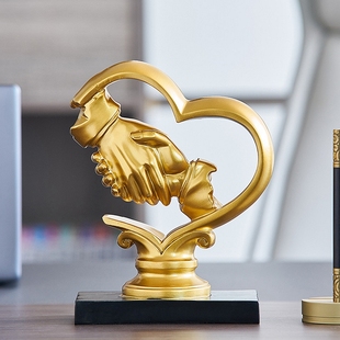 合作共赢握手摆件桌面诚信办x公室装饰品公司商务送礼乔迁开业礼