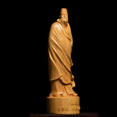 黄杨木雕创意f实木客厅家居手工艺品雕刻摆件高档礼品商务苏轼摆