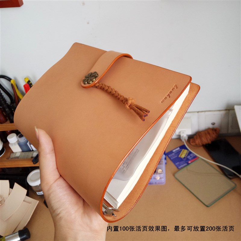 手工真皮笔记本活页A5As6A7植鞣革擦蜡雾蜡记事本头层牛皮日记本