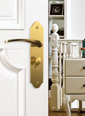 世连泰好铜锁室内卧室全铜q机械房门锁黑色执手卫生间门锁 SM 174