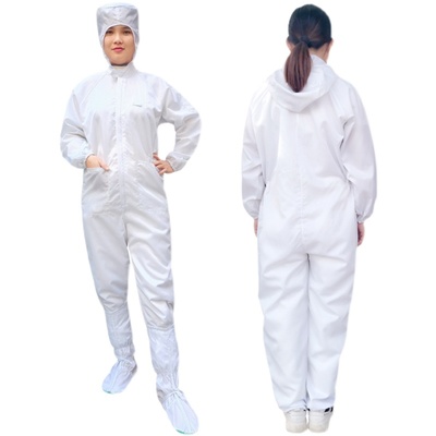 防护服连体全身i男士女防静电无尘服连体有口袋加肥加大橙色防尘