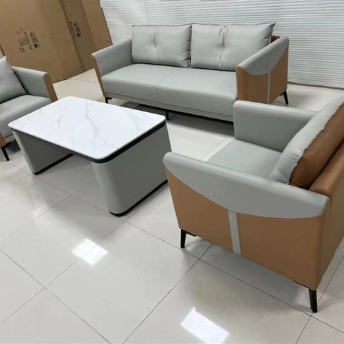 新款办公休闲沙发 商务洽谈会客接H待三人位 113组合沙发