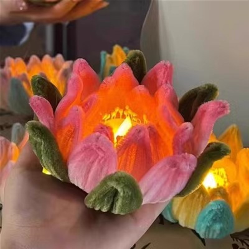 扭扭棒荷花灯diy材料包蝴蝶风铃卧室装饰挂兔子灯笼莲花发光成品