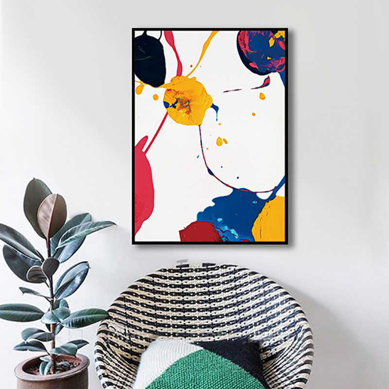 抽象油画入户玄关装饰画背景墙壁画艺术画彩色挂画沙发上的背景画