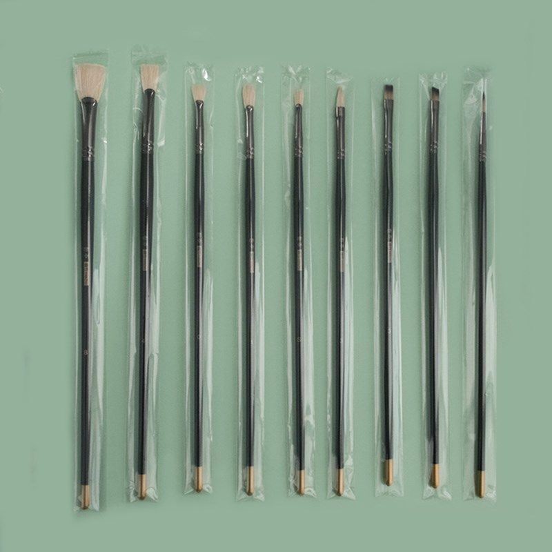 韩竹水粉笔套装11支装水洗鱼尾扇笔水粉画笔油画笔排笔猪鬃平头刷,文具电教/文化用品/商务用品,水粉/水彩/油画专用笔,淘宝优惠券,粉丝福利购,淘宝优惠卷