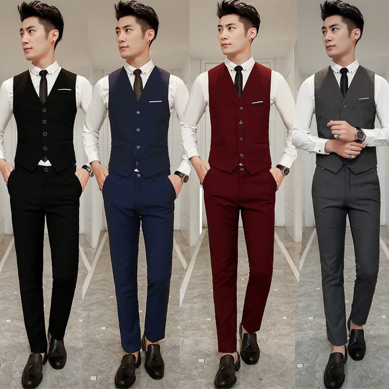 定制LOGO酒吧KTV足疗店台球室服务员工作服男士马甲衬衫西裤套装