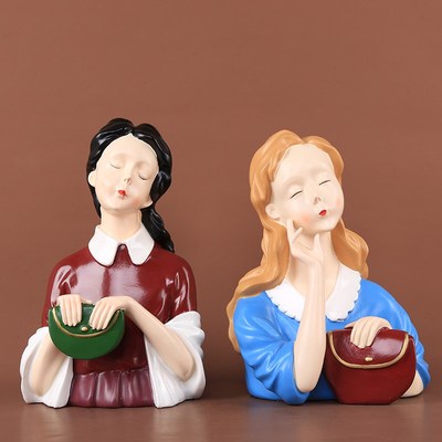 可爱女郎摆件家居客厅装饰品儿童房卧室样板间少女心摆设女生创意