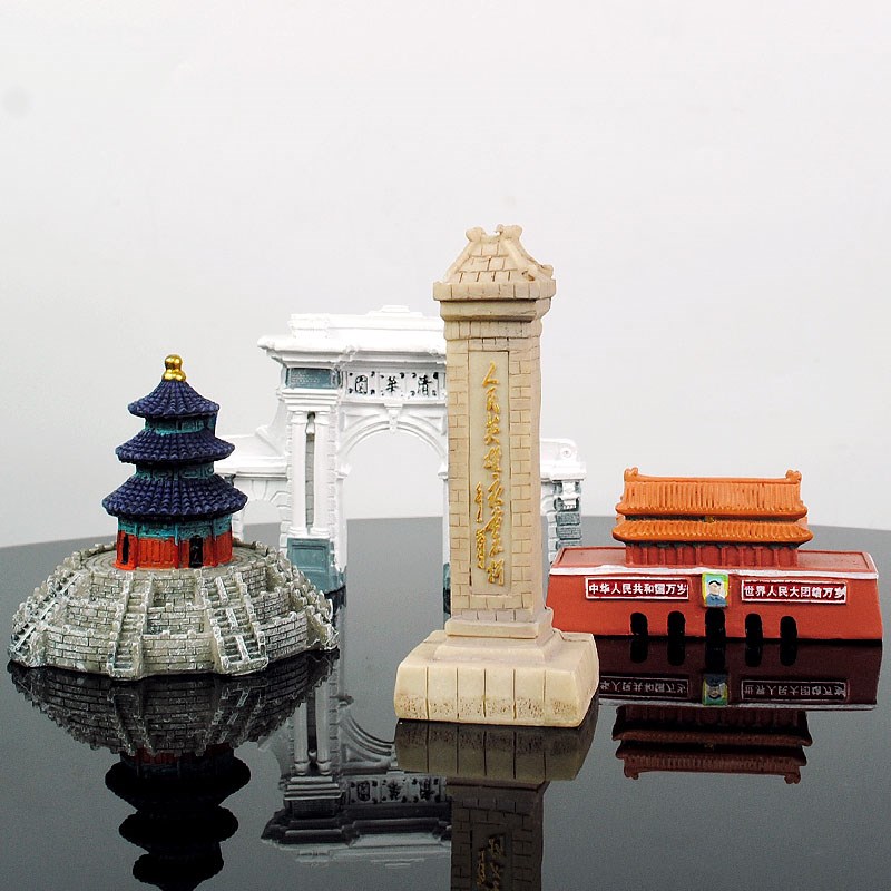 北京名胜建筑旅游纪念品天安门人民英雄纪念碑长城景点模型小摆件