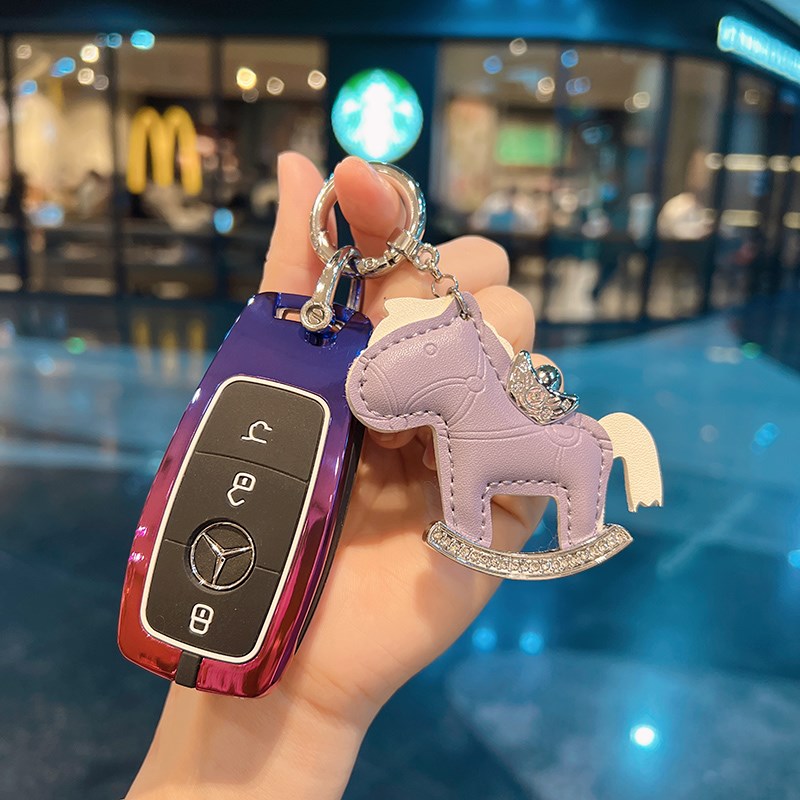 适用奔驰钥匙套A级C级E级A200L包C260L车E300L壳GLC300/GLE/GLA扣