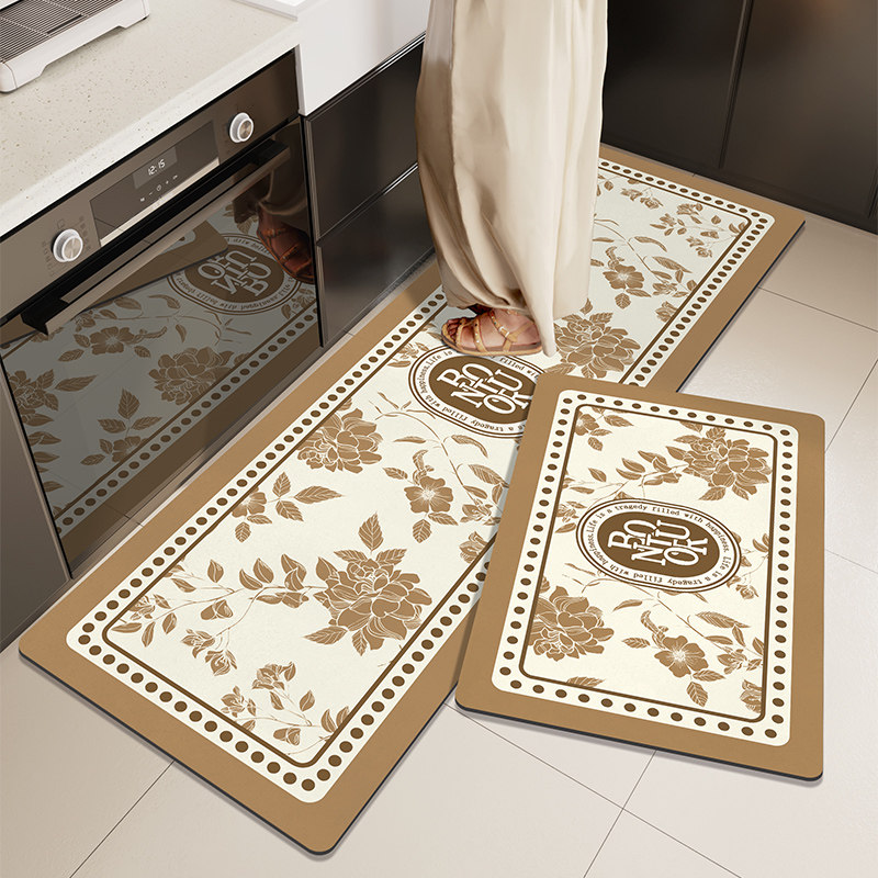 法式地垫厨房专用长条地毯防油防水耐脏防滑家用可擦免洗脚垫定制,居家布艺,厨房地垫,淘宝优惠券,粉丝福利购,淘宝优惠卷
