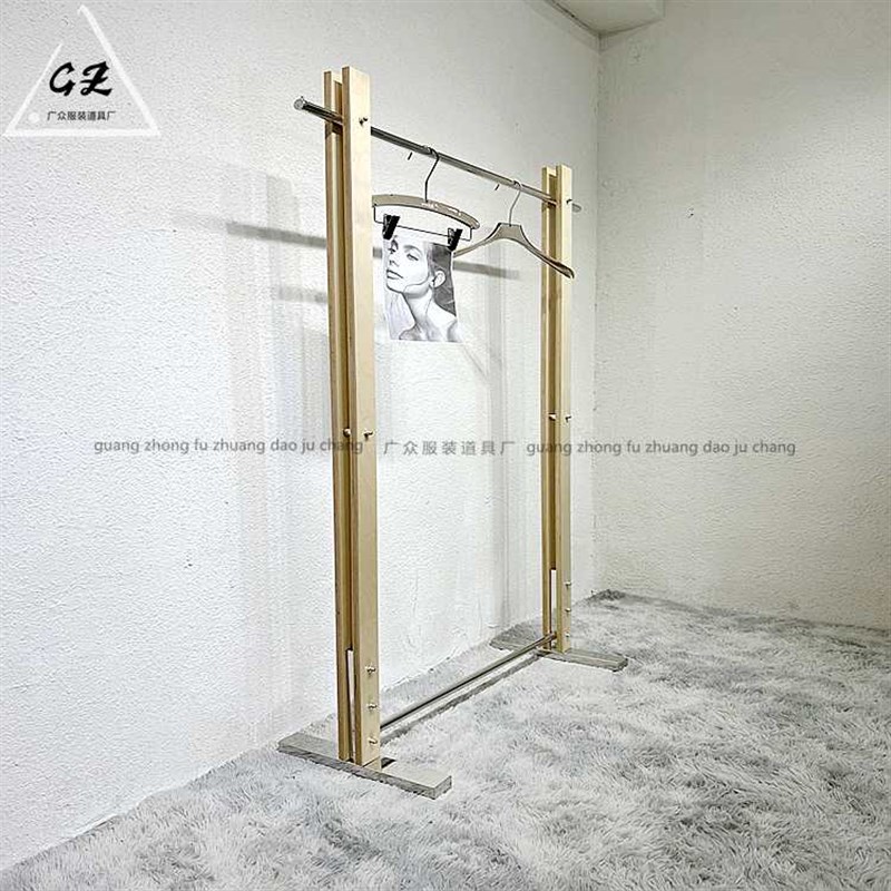 服装店木质展示架桦木海洋板挂衣架子落地式中岛买手店实木陈列架