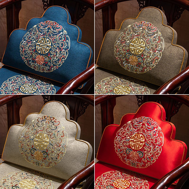 新中式抱枕古典靠垫沙发靠背垫腰枕套办公室护腰大号床头靠枕含芯