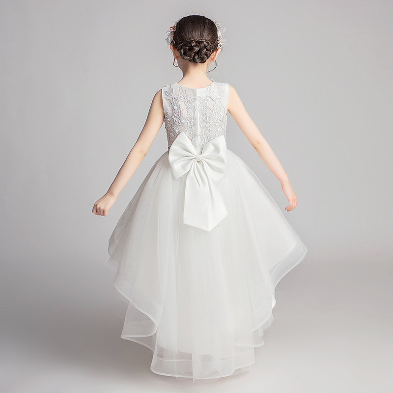 儿童礼服公主裙女童生日前短后长小女孩花童主持人钢琴演出服表演