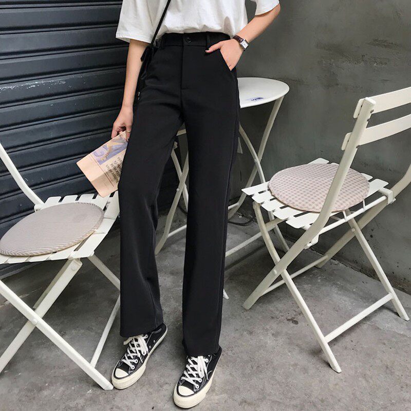 娇小个子145显高高腰休闲长裤女XS码150矮个子百搭拖地直筒西裤夏