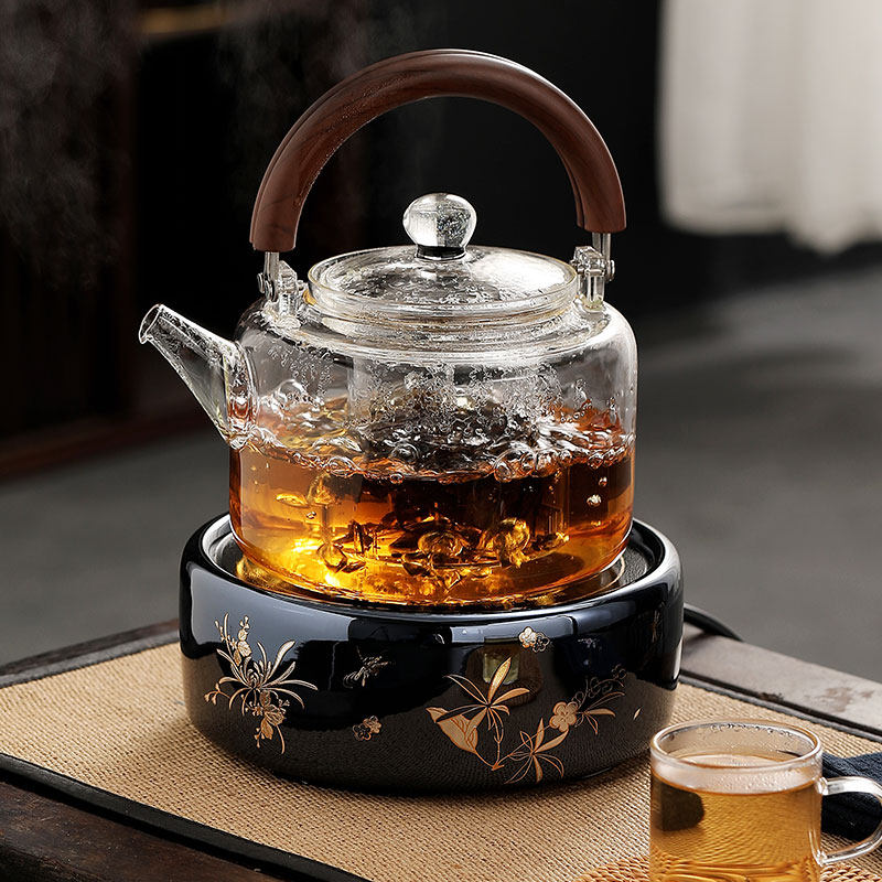 玻璃煮茶壶耐高温蒸茶器家用大号单壶电陶炉专用烧水煮茶器泡茶壶