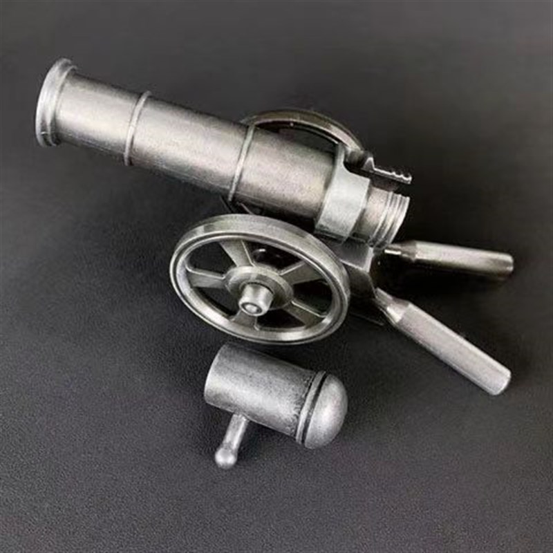 金属大炮意大利炮模型可放炮的黄铜迷你小钢炮过年发射器神器玩具