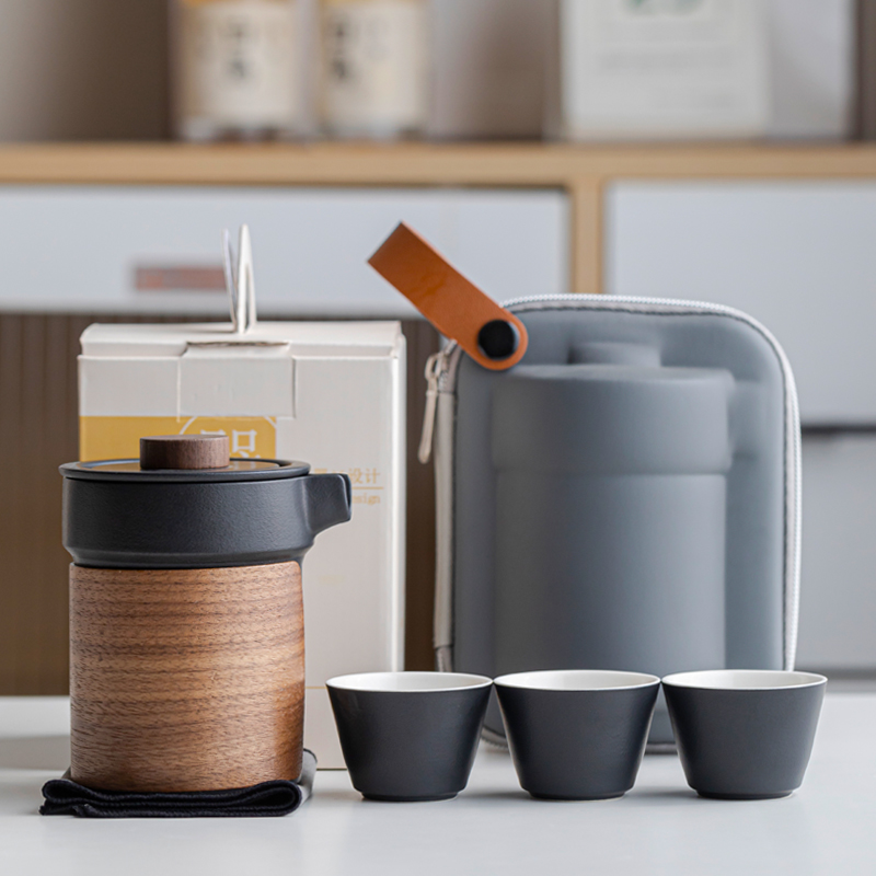 一壶三杯旅行茶具便携式快客杯泡茶水杯商务伴手礼定制马克杯LOGO