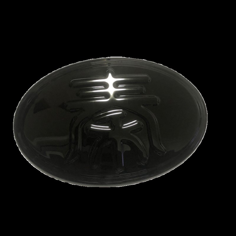 适用于比亚迪秦新能源黑化车标装饰秦pro不锈钢武士.黑车标改装