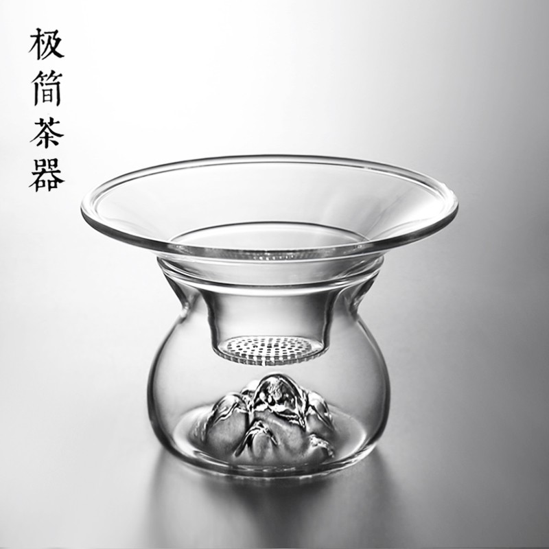 玻璃泡茶滤网公道杯茶漏套装茶叶过滤器茶隔茶P斗一体功夫茶具配