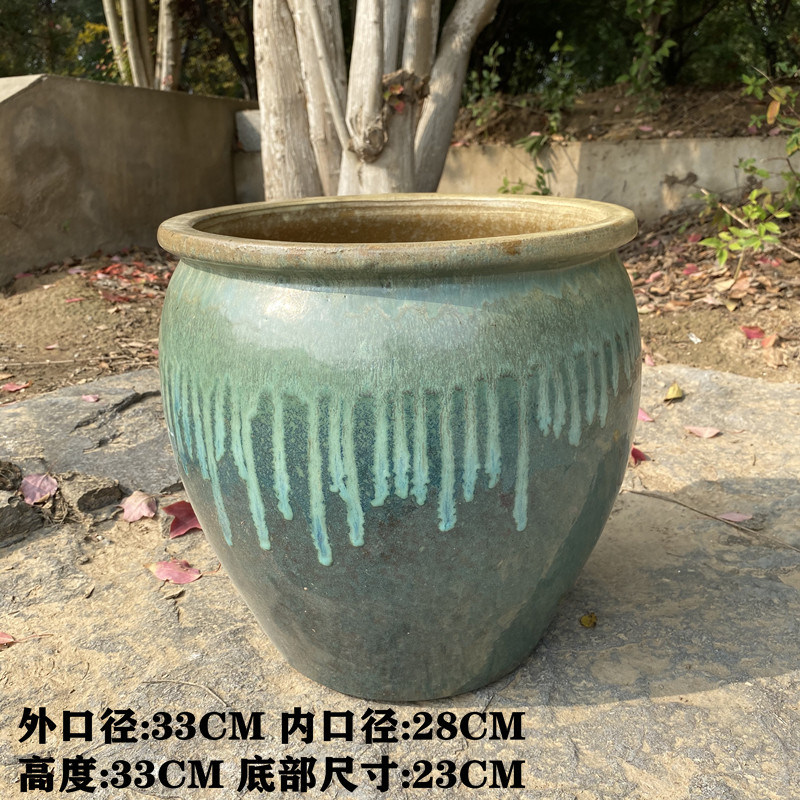 户外超大号庭院落地特大口径陶罐粗陶高陶M瓷花盆田园种树花盘包