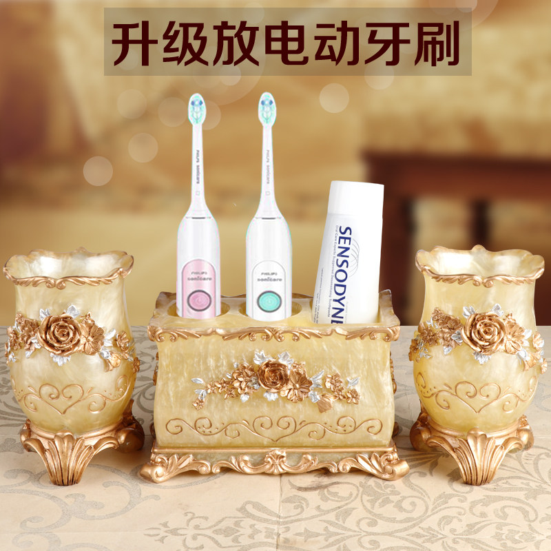 高档创意欧式卫浴五件套树脂v浴室皂盒牙具套装卫浴洗漱漱口杯套